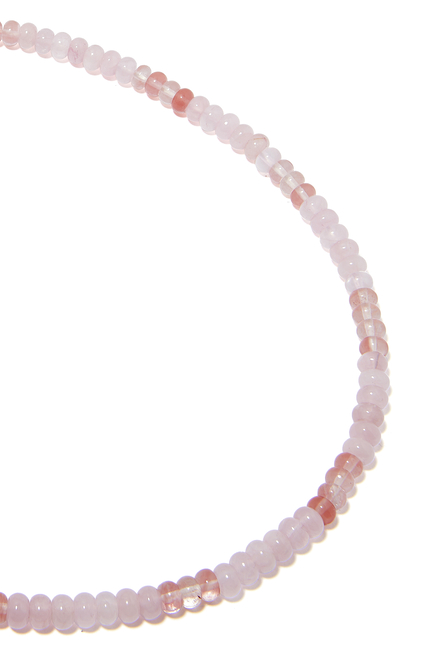 Opal Beaded Necklace, 18k Yellow Gold & Pink Opals